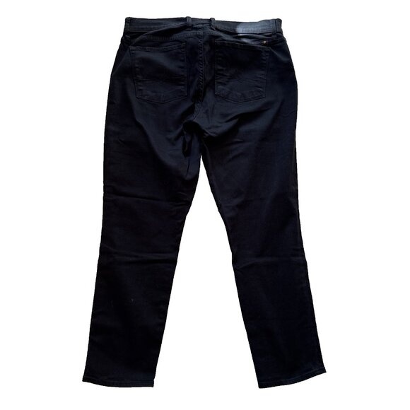 New Lucky Brand Sofia Capri Jean Sz 12/31 Black Curvy teal accent Lucky You zip - Picture 4 of 13